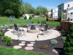 Landscaped yard and hardscaped patio