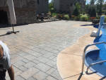 Paverstone hardscape around pool Installed by Aaron of Landscape Solutions. Rochester NY. 14616

585-342-5296