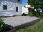 Backyard hardscape image Installed by Aaron of Landscape Solutions. Rochester NY. 14616

585-342-5296