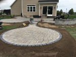 Creating a beautiful walkway by Landscape Solutions, owned by Aaron Ritter.