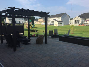 large hardscaped patio and arbor.

Installed by Aaron of Landscape Solutions. Rochester NY. 14616

585-342-5296